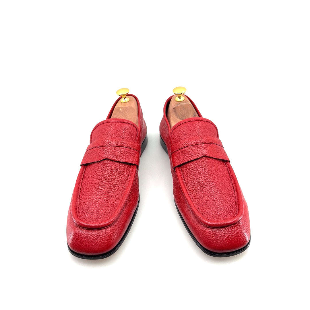 C Collection Deerskin Penny Loafer - Red Otarealm