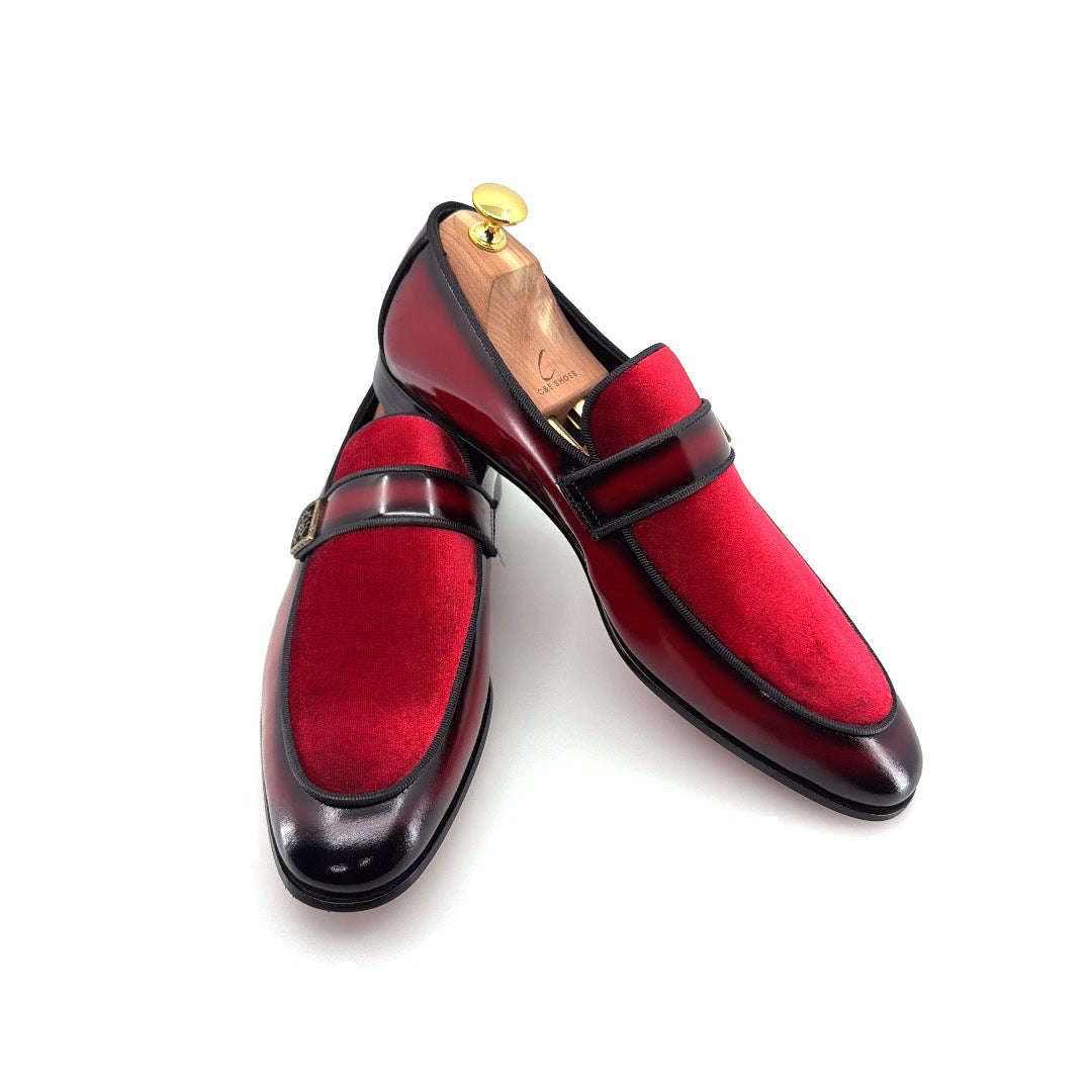 C Collection Leather Loafer - Red Otarealm