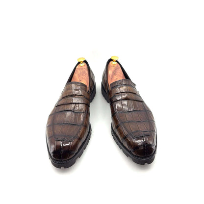 Maurice Carolina Custom Made Alligator Loafer - Brown Otarealm