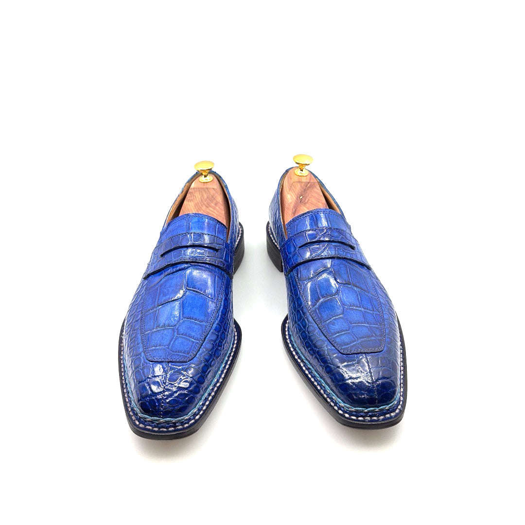 Maurice Carolina Custom Made Alligator Loafer - Cobalt Blue Otarealm