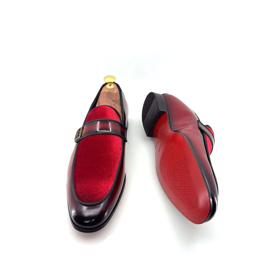 C Collection Leather Loafer - Red Otarealm