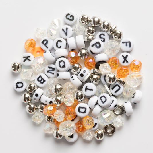 Jack-O-Lantern Halloween Pumpkin Charm Silver Round Beads DIY Jar
