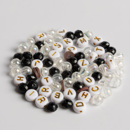 Gold Mushroom Charm Moody Vibes Bead Styles Black White and Gold Beads DIY Jar