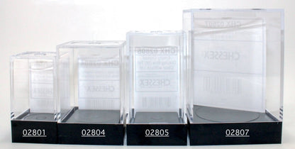 Empty Crystal Display Box (M) Clear w/Black Lid {2.25"x 1.75"x 1.75"} (57.2 mm x 44.5 mm x 44.5 mm) Used for 12mm d6 Dice Block™