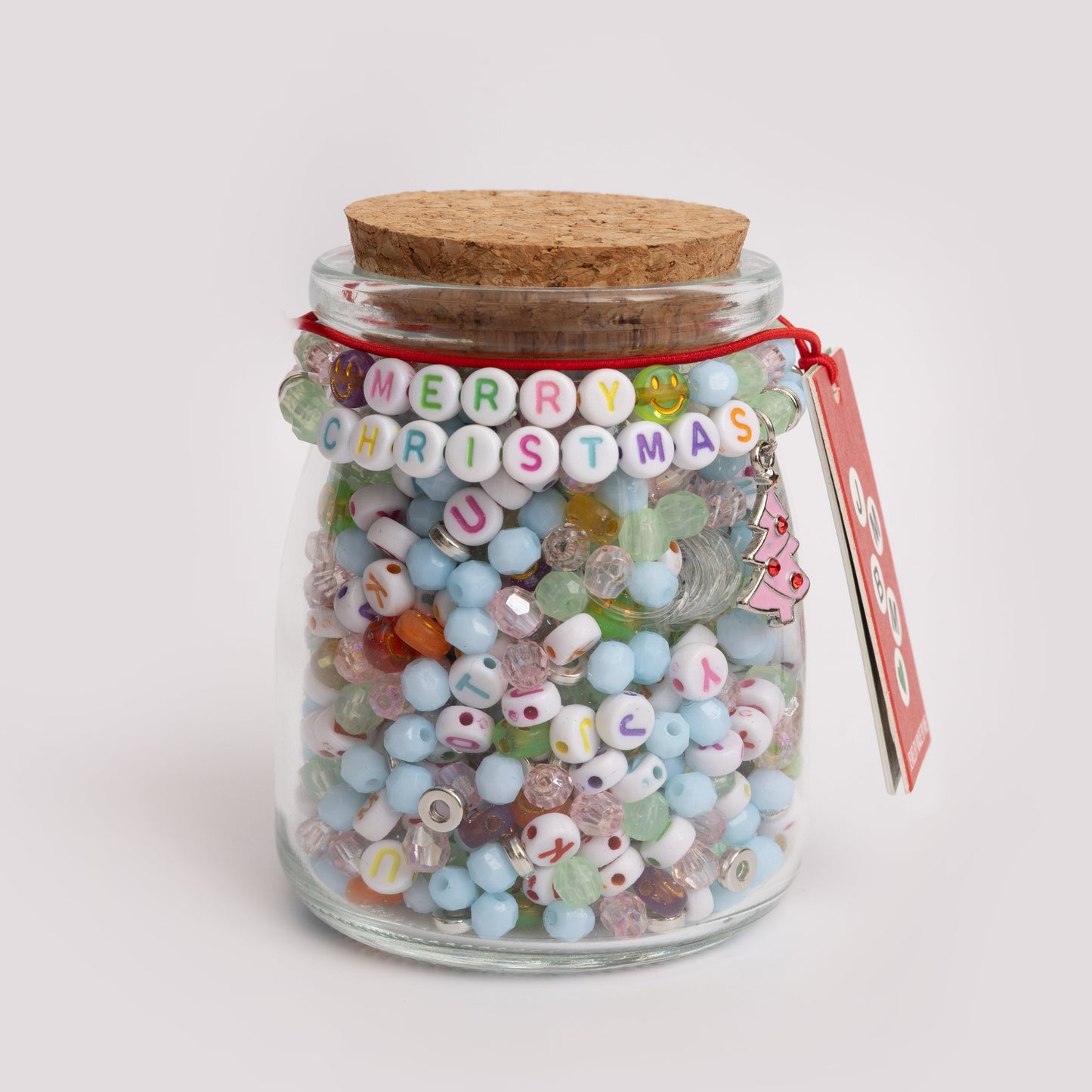 Merry Christmas Pastel Core Pink Mid Century Modern Christmas Tree DIY Jar