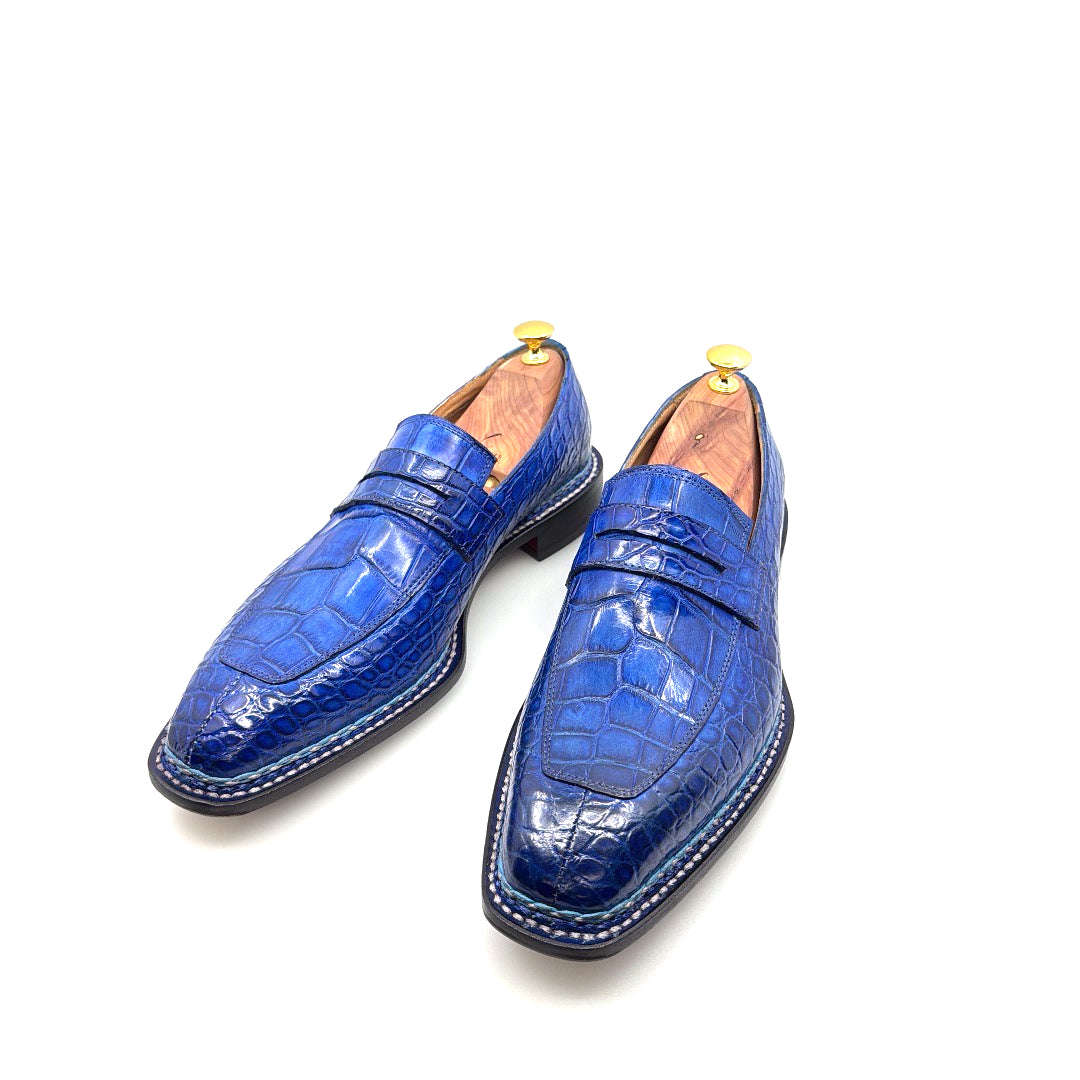 Maurice Carolina Custom Made Alligator Loafer - Cobalt Blue Otarealm