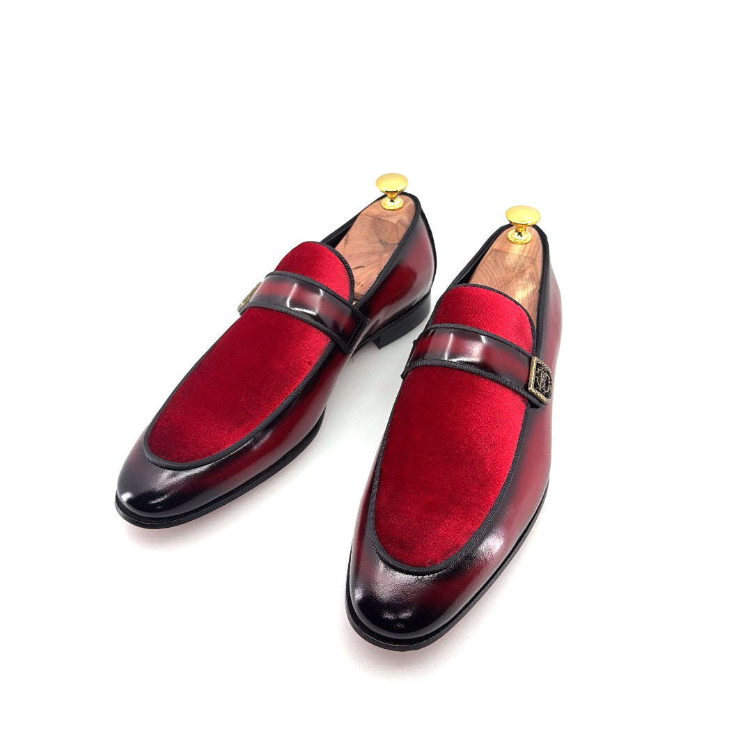 C Collection Leather Loafer - Red Otarealm
