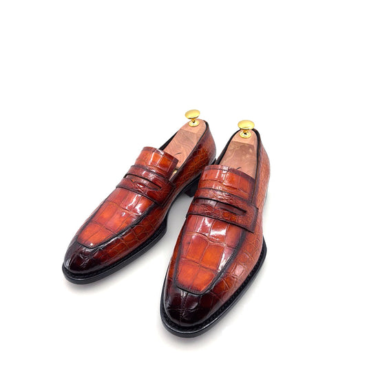 Maurice Custom Made Mirage Alligator Loafer - Cognac