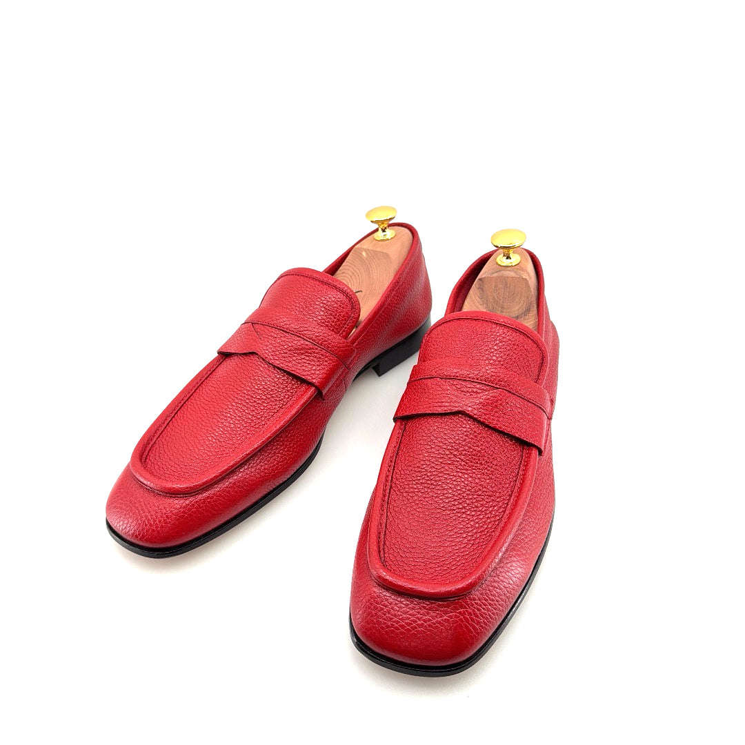 C Collection Deerskin Penny Loafer - Red Otarealm
