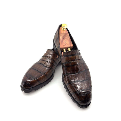 Maurice Carolina Custom Made Alligator Loafer - Brown Otarealm