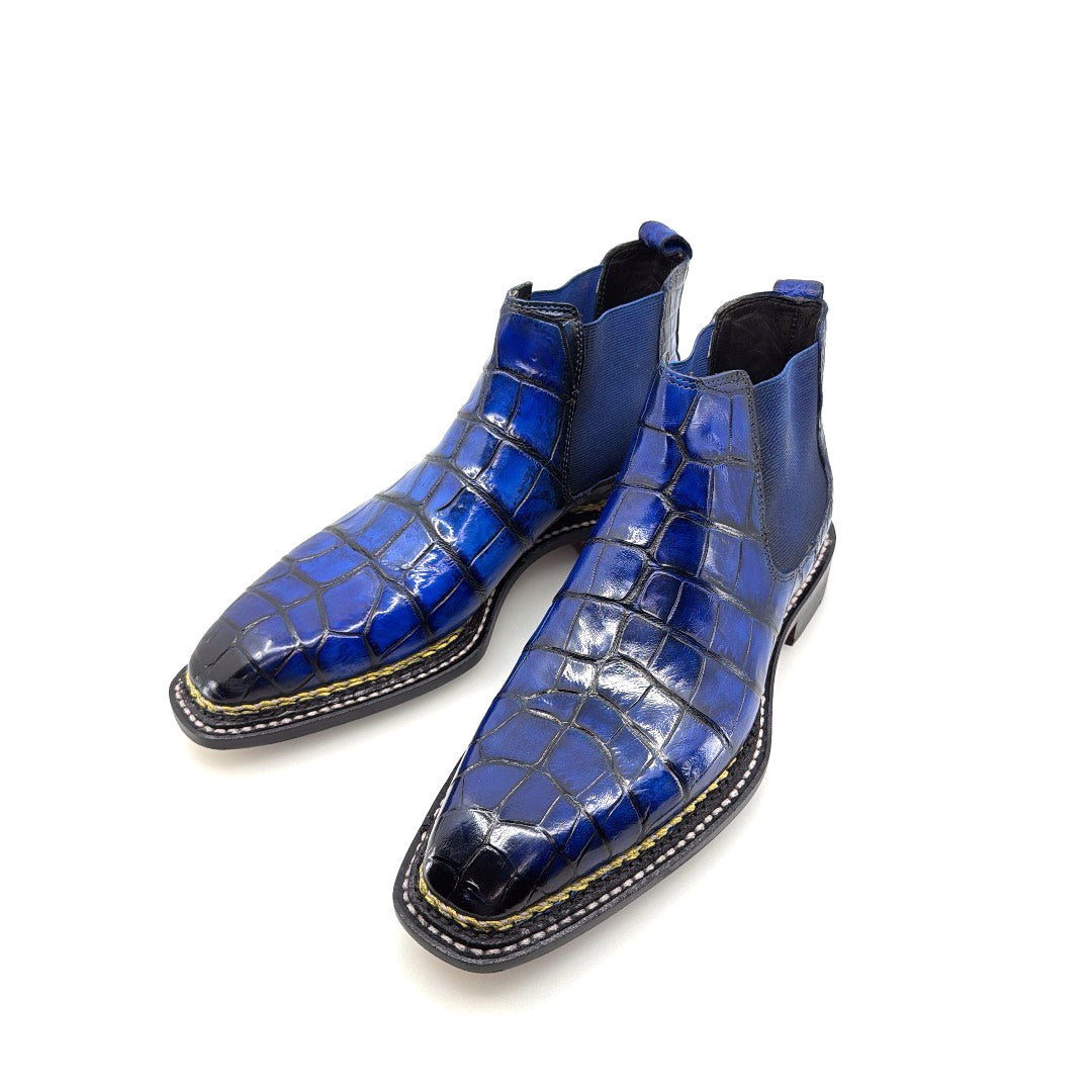 Maurice New York Custom Made Alligator Boot - Blue