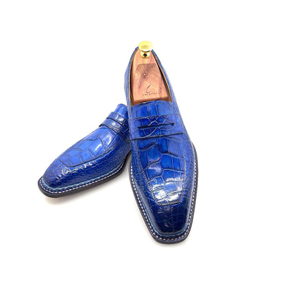 Maurice Carolina Custom Made Alligator Loafer - Cobalt Blue Otarealm