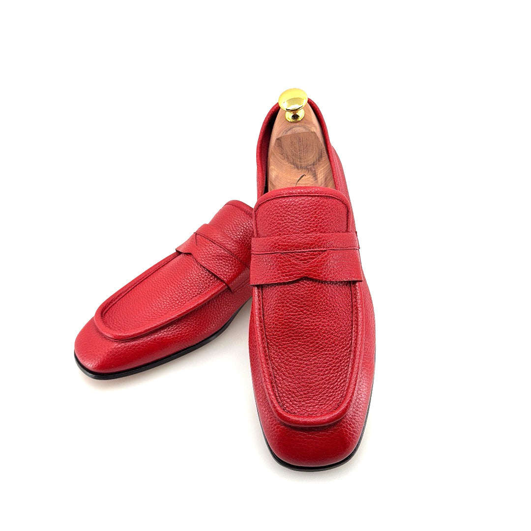 C Collection Deerskin Penny Loafer - Red Otarealm