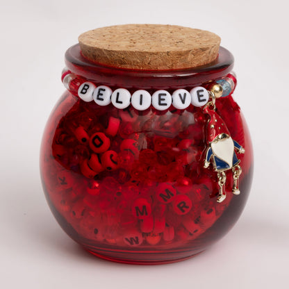 Christmas Woodland Gnome DIY Jar Letter Bead Jar Kit