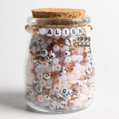 Angel Numbers 222 Charm with Letter Beads DIY Jar