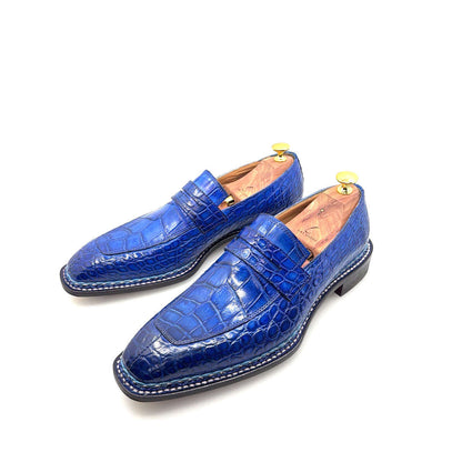 Maurice Carolina Custom Made Alligator Loafer - Cobalt Blue Otarealm
