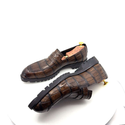 Maurice Carolina Custom Made Alligator Loafer - Brown Otarealm