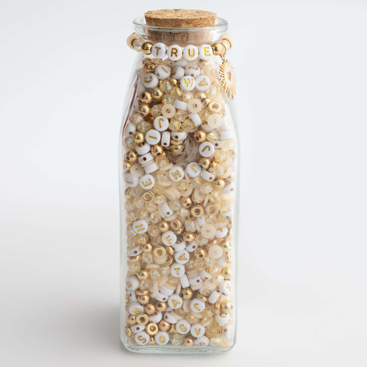 Stay True with Metallic Gold Letter Bead  DIY Milk Bottle Bead Kit Otarealm