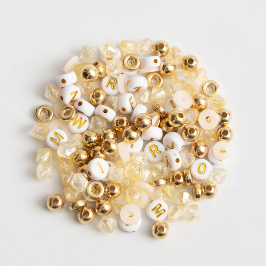Stay True with Metallic Gold Letter Bead  DIY Milk Bottle Bead Kit Otarealm