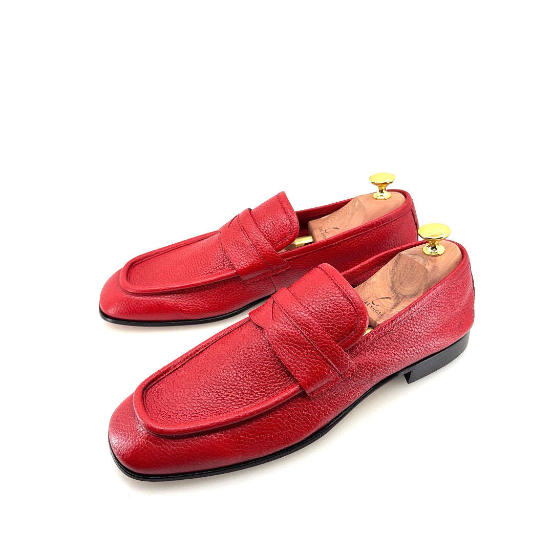 C Collection Deerskin Penny Loafer - Red Otarealm