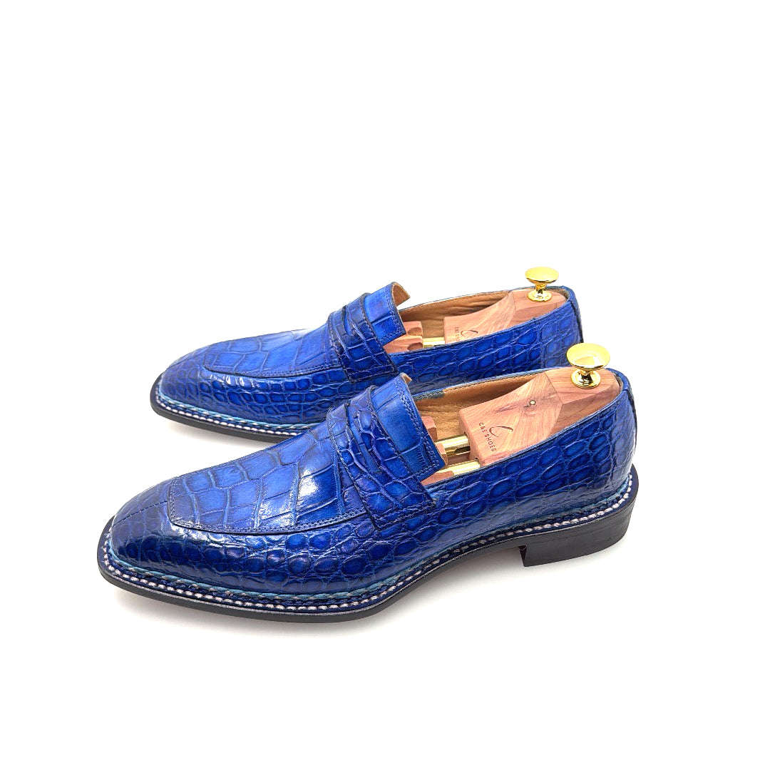Maurice Carolina Custom Made Alligator Loafer - Cobalt Blue Otarealm