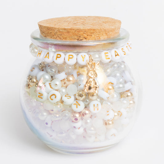 Gold Bunny Charm Easter Bunny Metallic Gold and Pearl DIY Jar