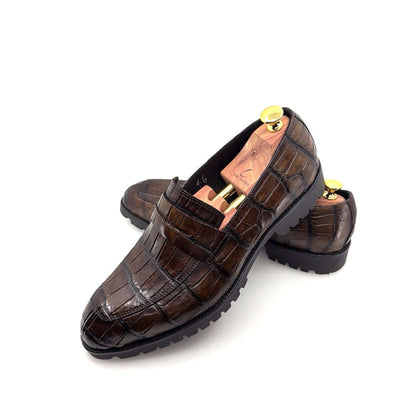 Maurice Carolina Custom Made Alligator Loafer - Brown Otarealm