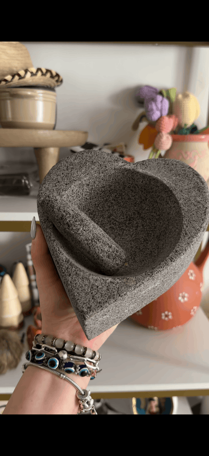 Original Heart Molcajete 100% Volcanic Otarealm