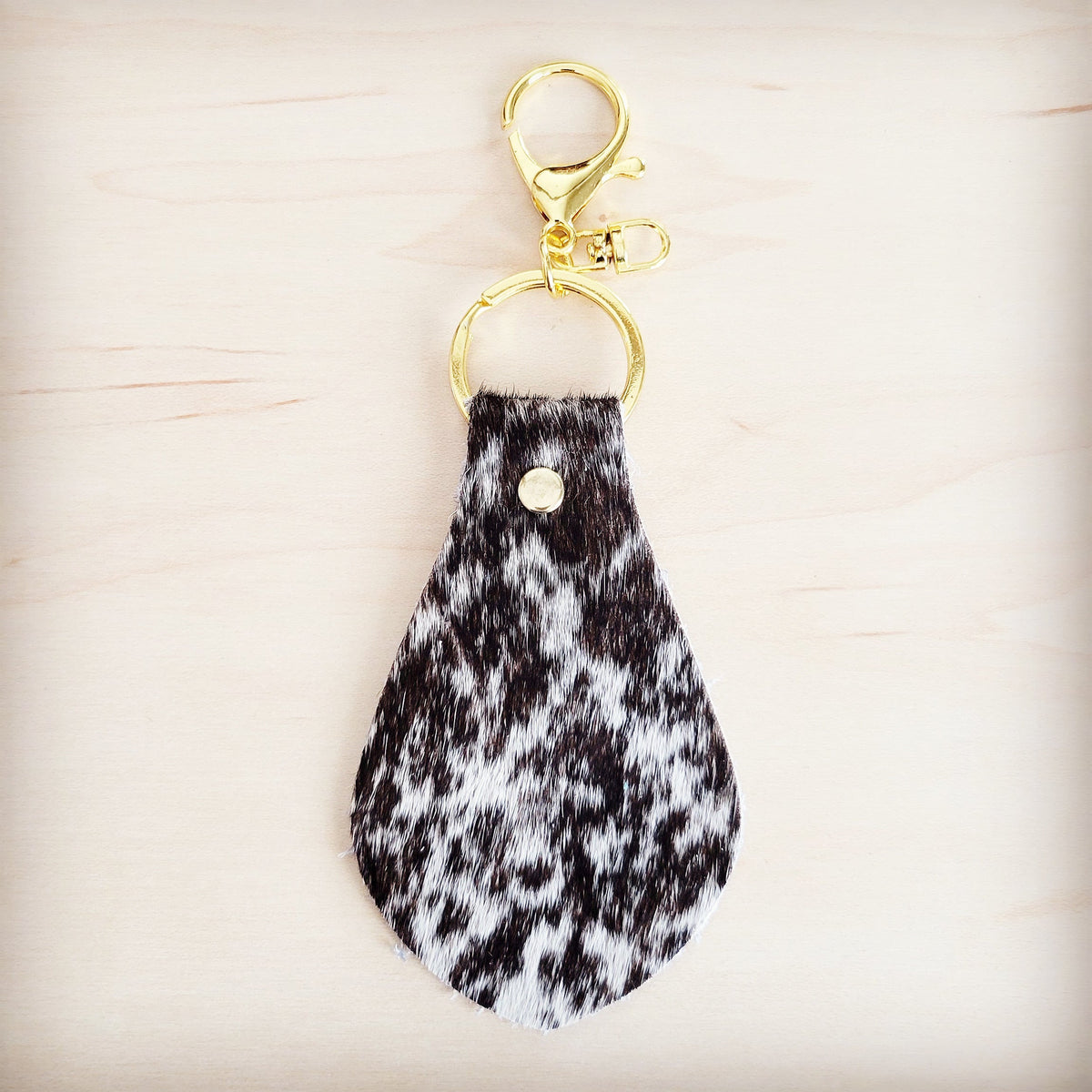 Leather Keychain-Brindle Cowhide 702m