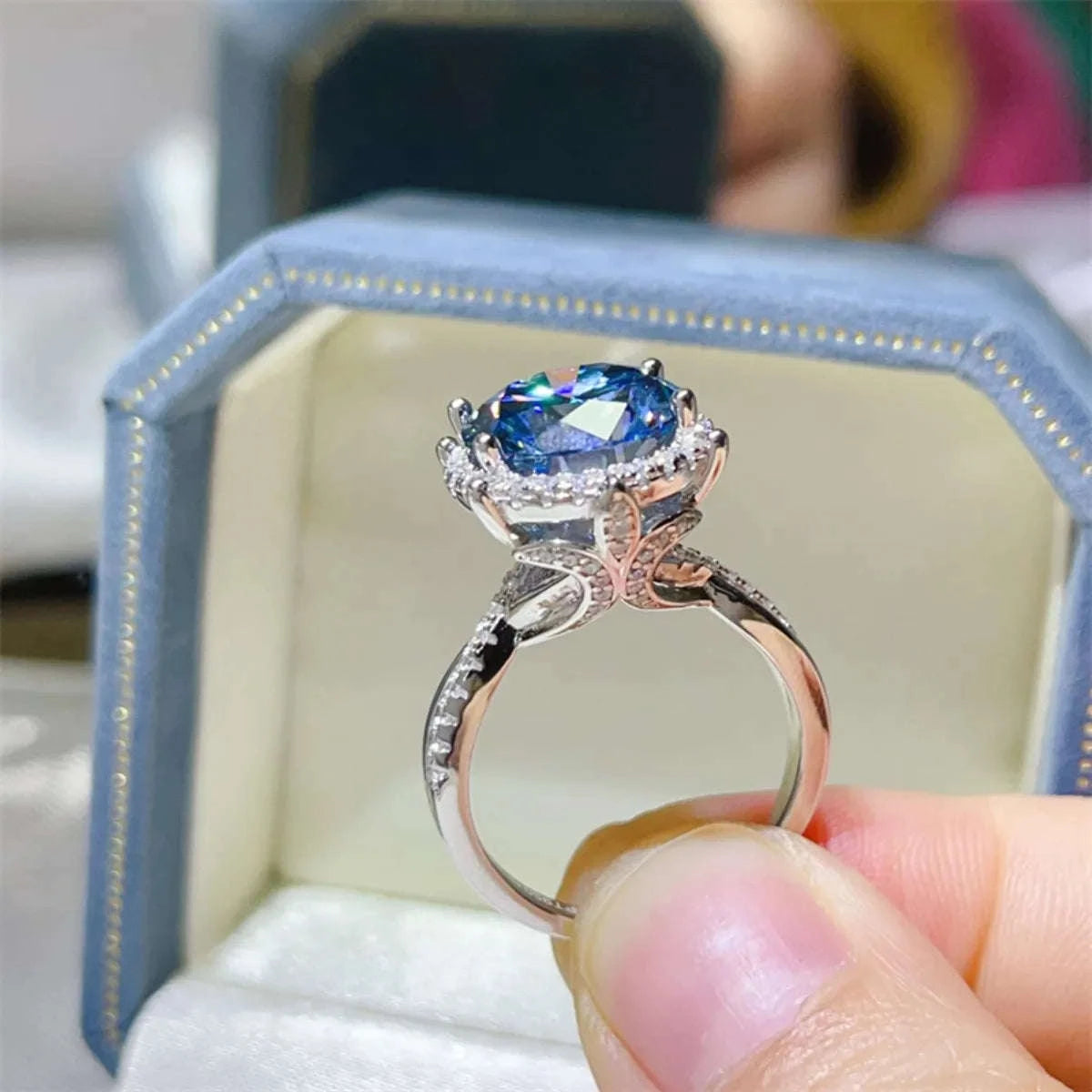 5 Carat Moissanite Halo Engagement Ring Otarealm