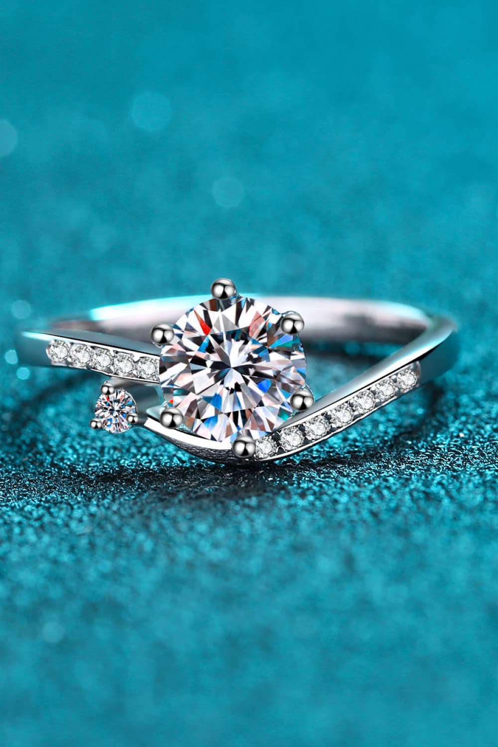 1 Carat Moissanite 925 Sterling Silver Bypass Ring Otarealm