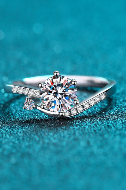 1 Carat Moissanite 925 Sterling Silver Bypass Ring Otarealm