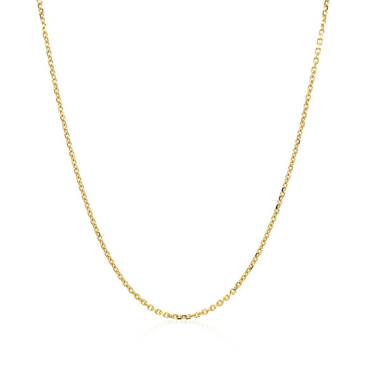 14k Yellow Gold Diamond Cut Cable Link Chain 1.1mm