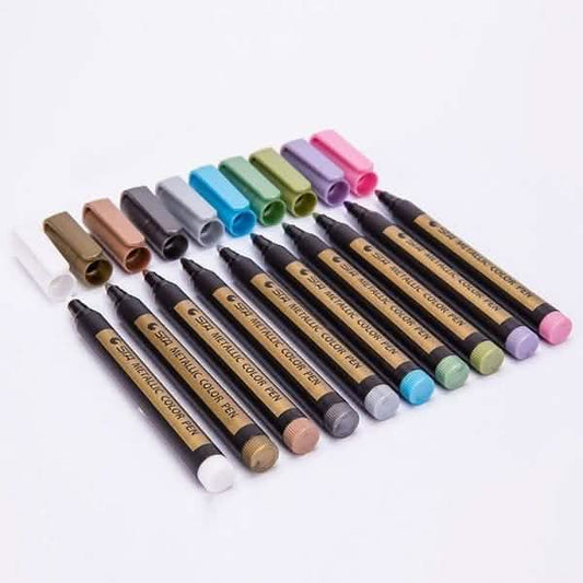 10-Piece: Metallic Paint Marker Pen Permanent Otarealm