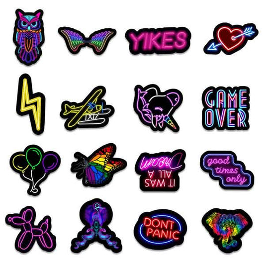100-Piece: Cartoon Neon Light Graffiti Stickers Otarealm