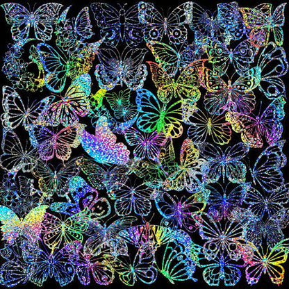 100pcs Butterfly Holographic Stickers – Waterproof Vinyl Set