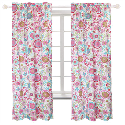 Mariah Floral Pink Polka Dot Reversible Comforter Set with Decor Pillows