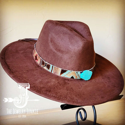 Navajo Embossed Leather Hat Band Only w/ Turquoise Slab 950e Otarealm