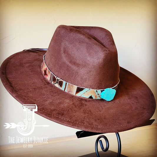 Navajo Embossed Leather Hat Band Only w/ Turquoise Slab 950e Otarealm