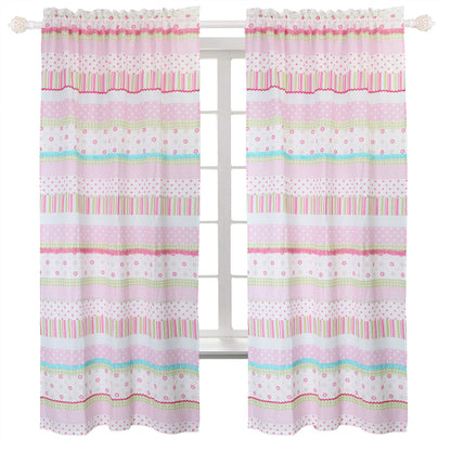 Greta Floral Stripe Pink Real Patchwork Cotton Reversible Quilt Bedding Set