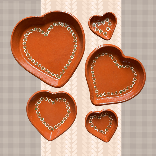 Heart-Shaped Corazon Barro Plate