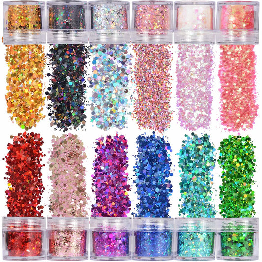 12-Piece: Holographic Chunky Glitters Otarealm