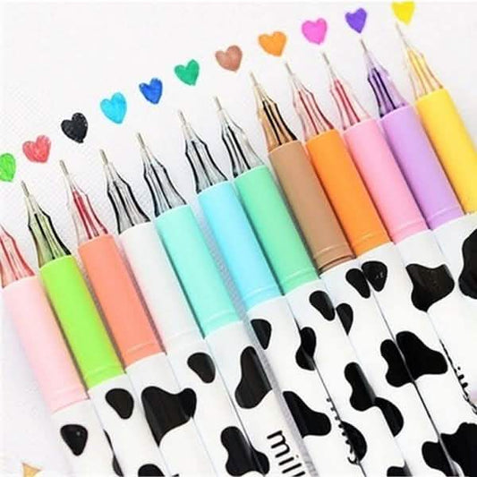 12-Piece: Milky Cow Multicolor Gel Pens Otarealm