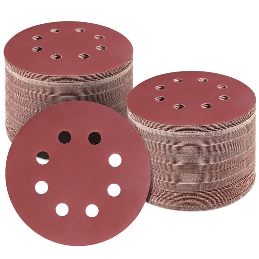 120-Pack: 5-Inch 8 Hole Round Sandpapers Otarealm