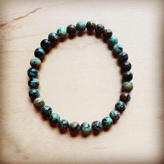 African Turquoise Beaded Stretch Bracelet 805n Otarealm