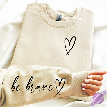BE BRAVE SWEATSHIRT W/ SLEEVE PRINT - Black XS