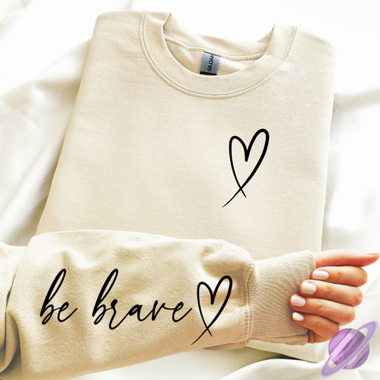 BE BRAVE SWEATSHIRT W/ SLEEVE PRINT - Black XS