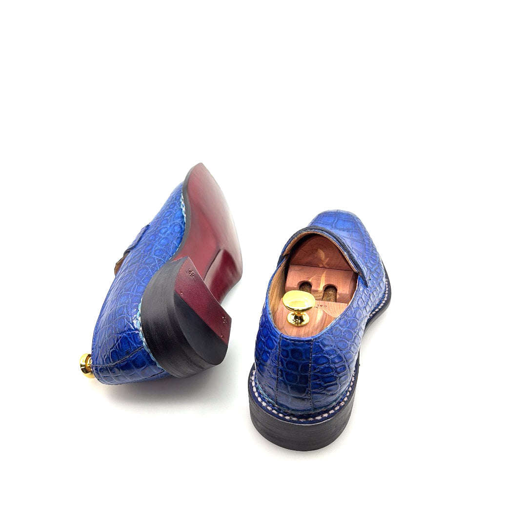 Maurice Carolina Custom Made Alligator Loafer - Cobalt Blue Otarealm
