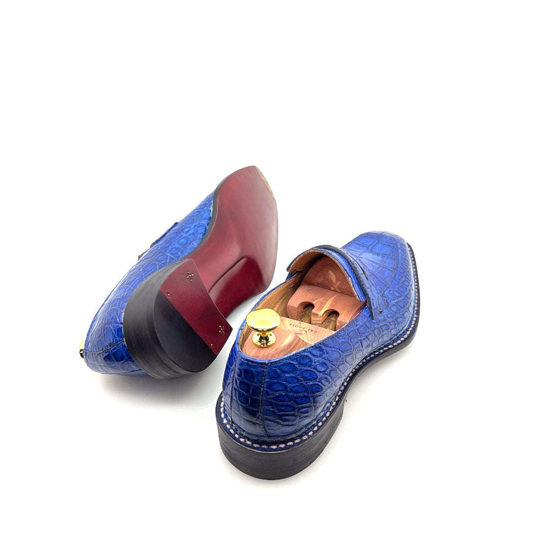 Maurice Carolina Custom Made Alligator Loafer - Cobalt Blue Otarealm
