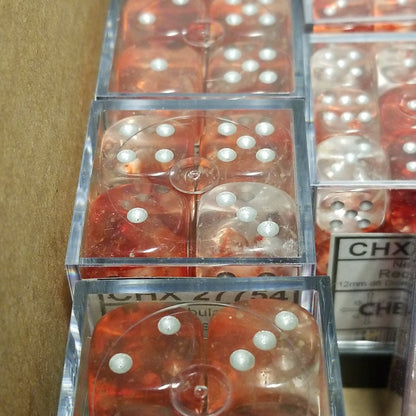 Nebula Red/silver Luminary 7-Dice/16mm/12mm/30mm/Ten10's